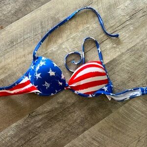 Red, white, and blue bikini top. Size small